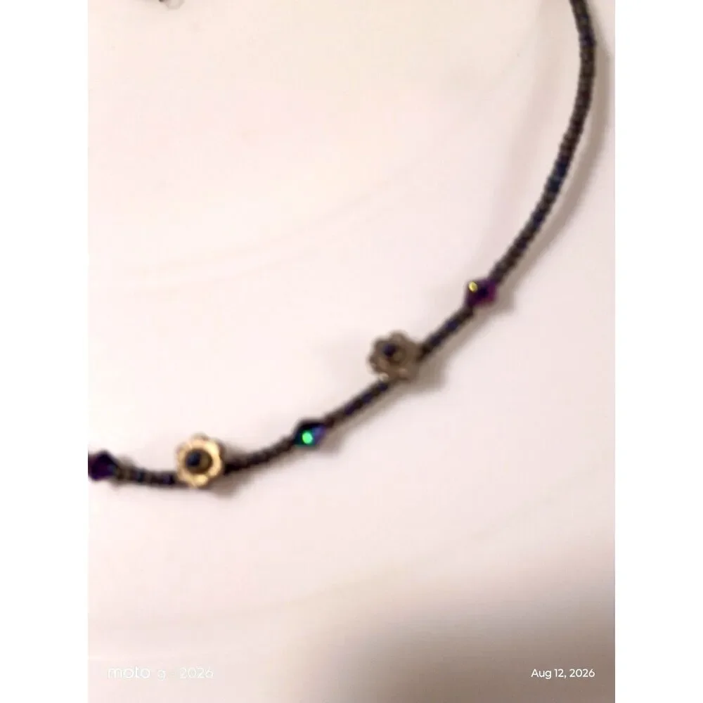 Flower Charm Necklace | Delicate Beaded Layering Chain